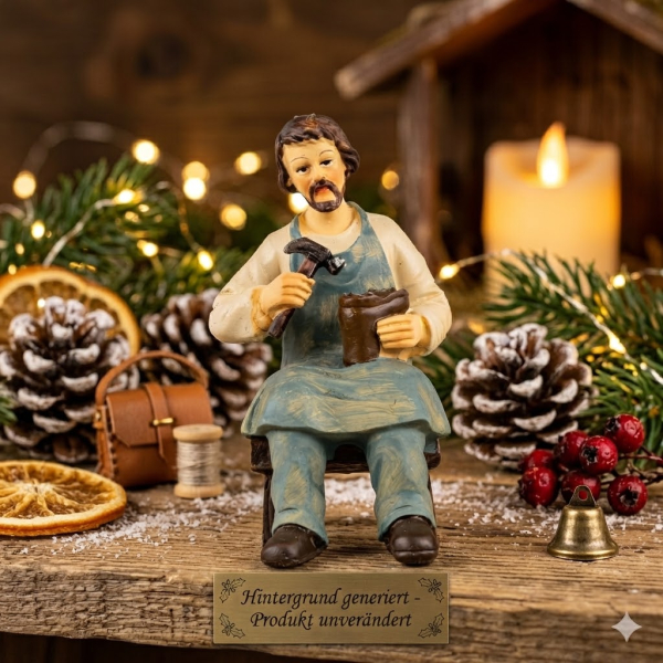 Handbemalte Krippenfigur Schuster, ca. 8 cm, K 945-11